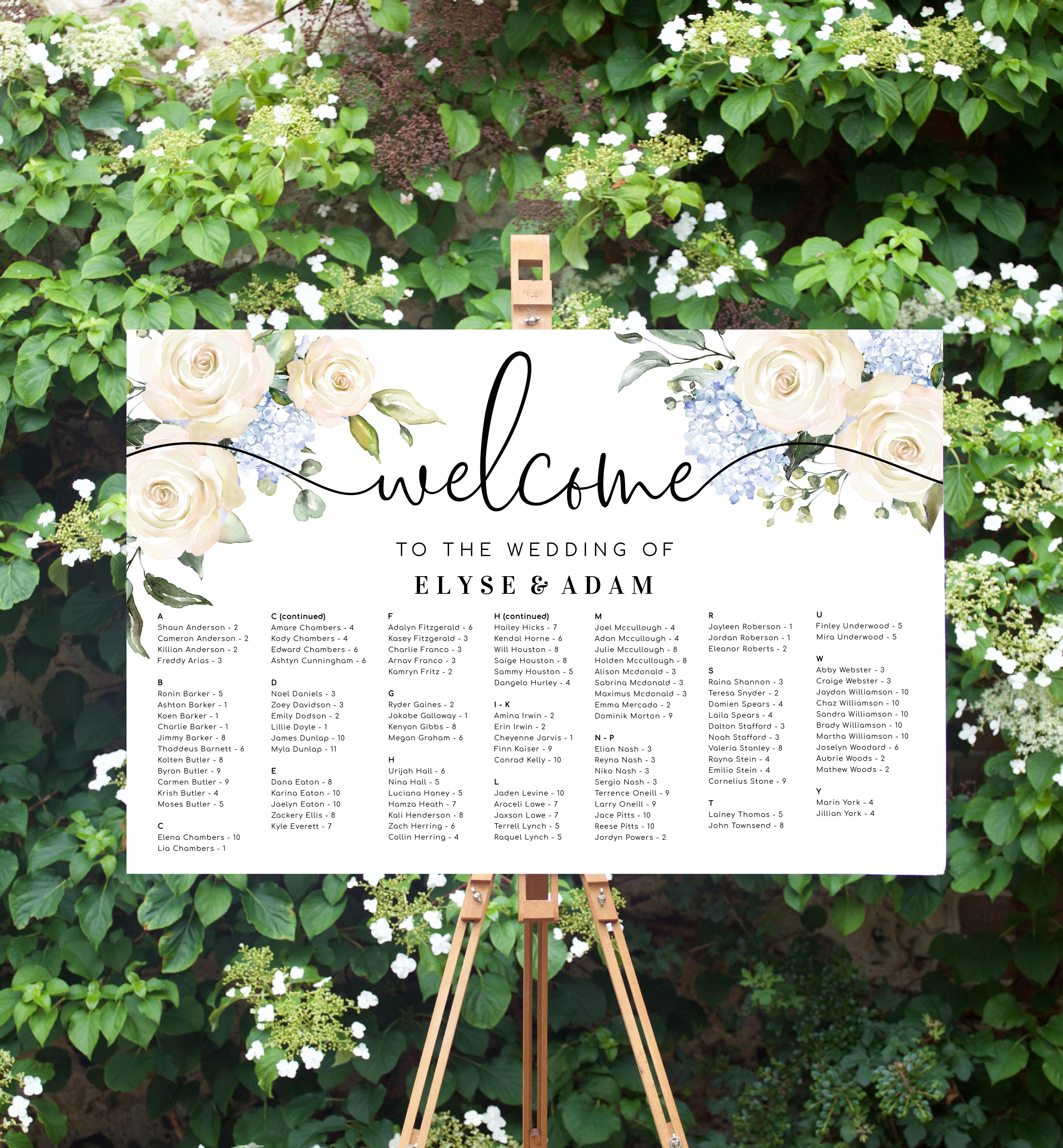 Welcome Please Find Your Seat Wedding Seating Chart Sign