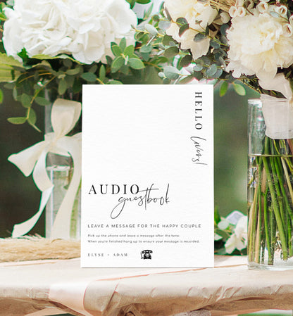 Estelle White | Printable Audio Guestbook Sign Template