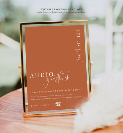 Estelle White | Printable Audio Guestbook Sign Template