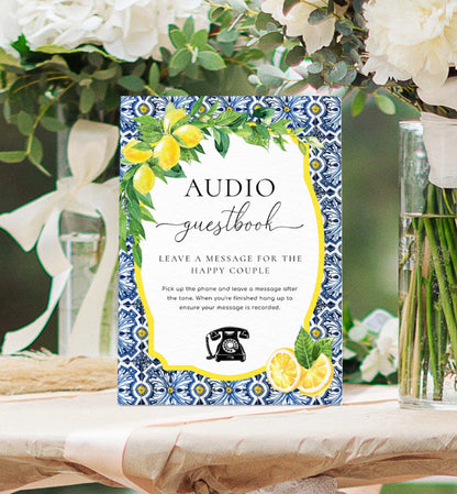 Positano Lemons | Printable Audio Guestbook Sign Template