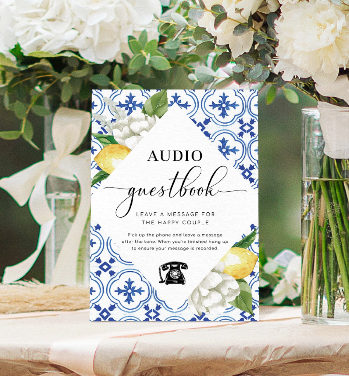 The Med Lemons | Printable Audio Guestbook Sign Template