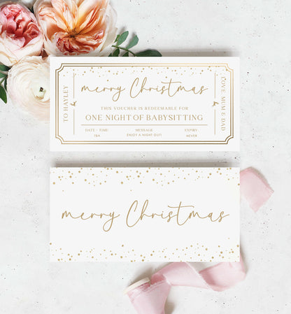 Printable Babysitting Gift Voucher, Christmas Childminding Gift Certificate, Childminding Date Night Voucher, Present Coupon Paintly