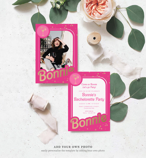 Barbie Bachelorette Party Printable Invitation – Black Bow Studio