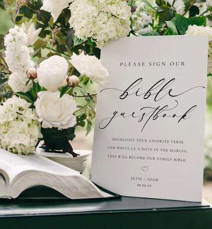 Ellesmere White | Printable Bible Guestbook Sign Template