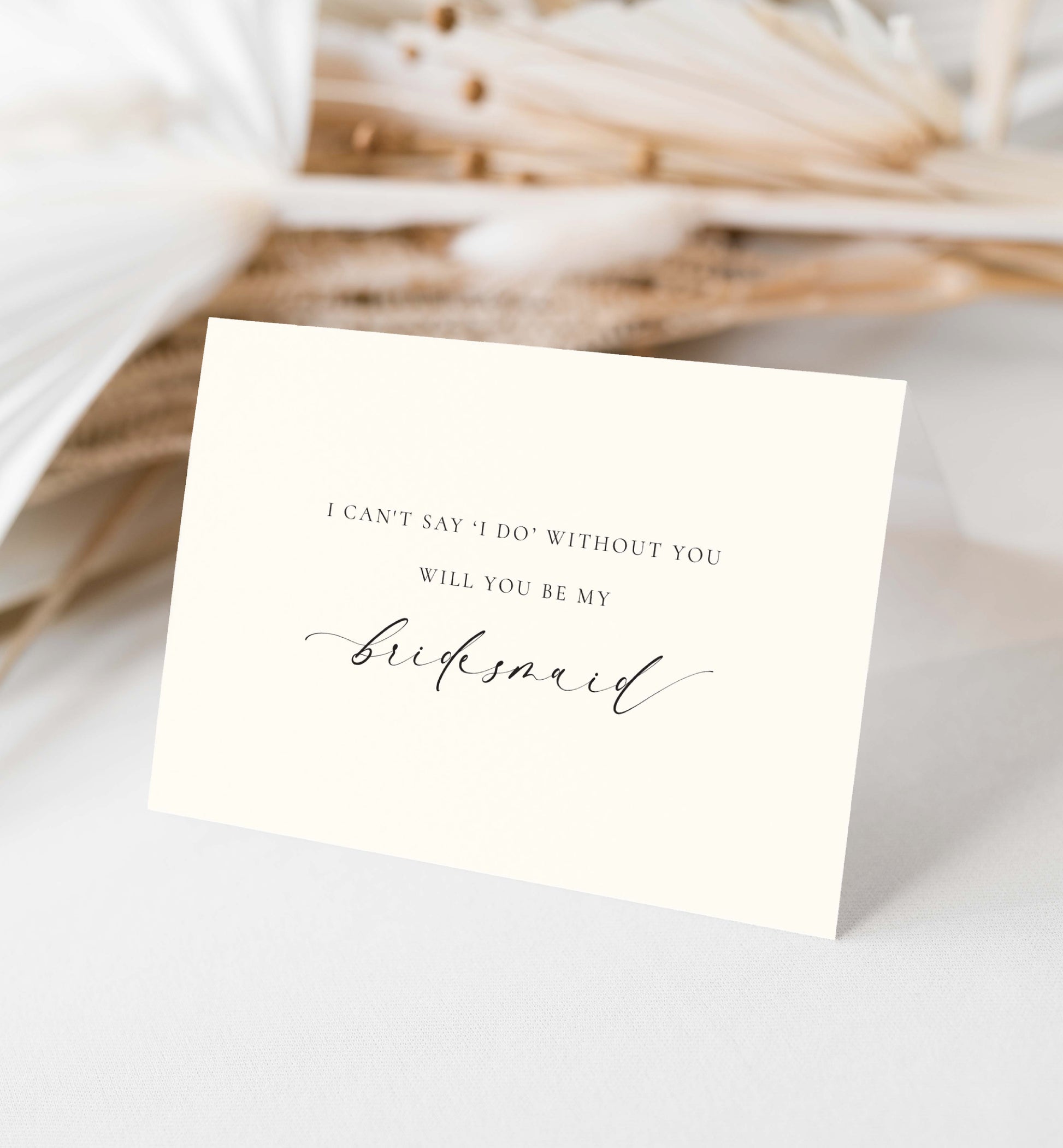 Bridesmaid and Maid Of Honour Proposal Card, Minimalist Bridesmaid Box Gift Card, Bridal Party Proposal Card, Off White Ivory, Ellesmere