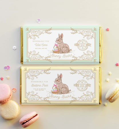 Printable Easter Bunny Bucks Chocolate Wrapper, Easter Coupon, Easter Egg Hunt Gift, Easter Play Money, Easter Egg Filler, Kids Classroom