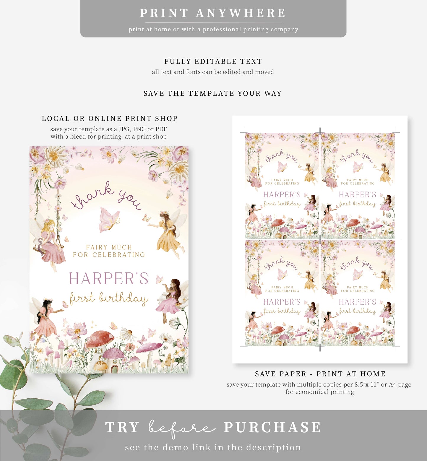 Fairy Multi | Printable Juice Pouch Label Template