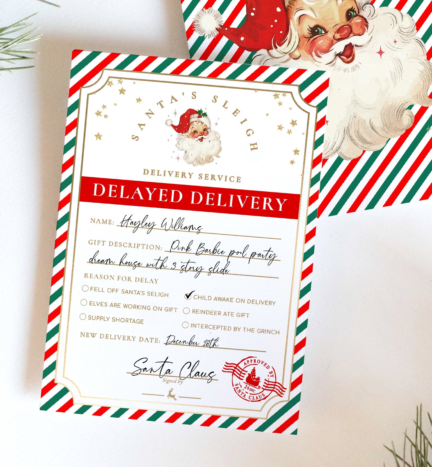 Paper Holiday Greenery Gift Toppers, PDF Template