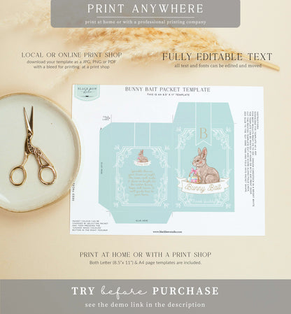 Easter Egg Blue | Printable Easter Bunny Bait Packet Template