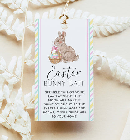 Printable Easter Bunny Bait Tag Template, Easter Basket Tag, Easter Gift Tag, Easter Egg Hunt Tag, Easter Bunny Food Tag, Bunny Gift Tag