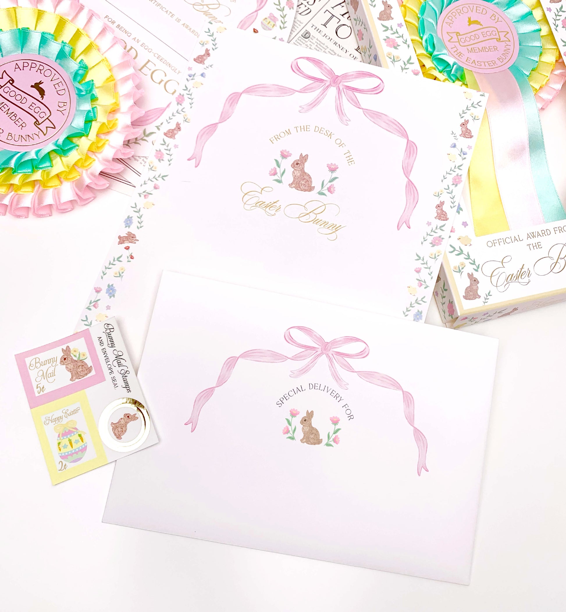 Personalised Letter From The Easter Bunny, Addressed Envelope and Bunny Mail Postage Stamps, Easter Basket Gift, Easter Present