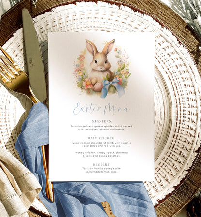 Printable Easter Menu Template, Easter Brunch Menu, Easter Lunch Menu, Easter Dinner Menu, Easter Bunny, Easter Egg Hunt, Easter Food Menu