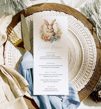 Printable Easter Menu Template, Easter Brunch Menu, Easter Lunch Menu, Easter Dinner Menu, Easter Bunny, Easter Egg Hunt, Easter Food Menu