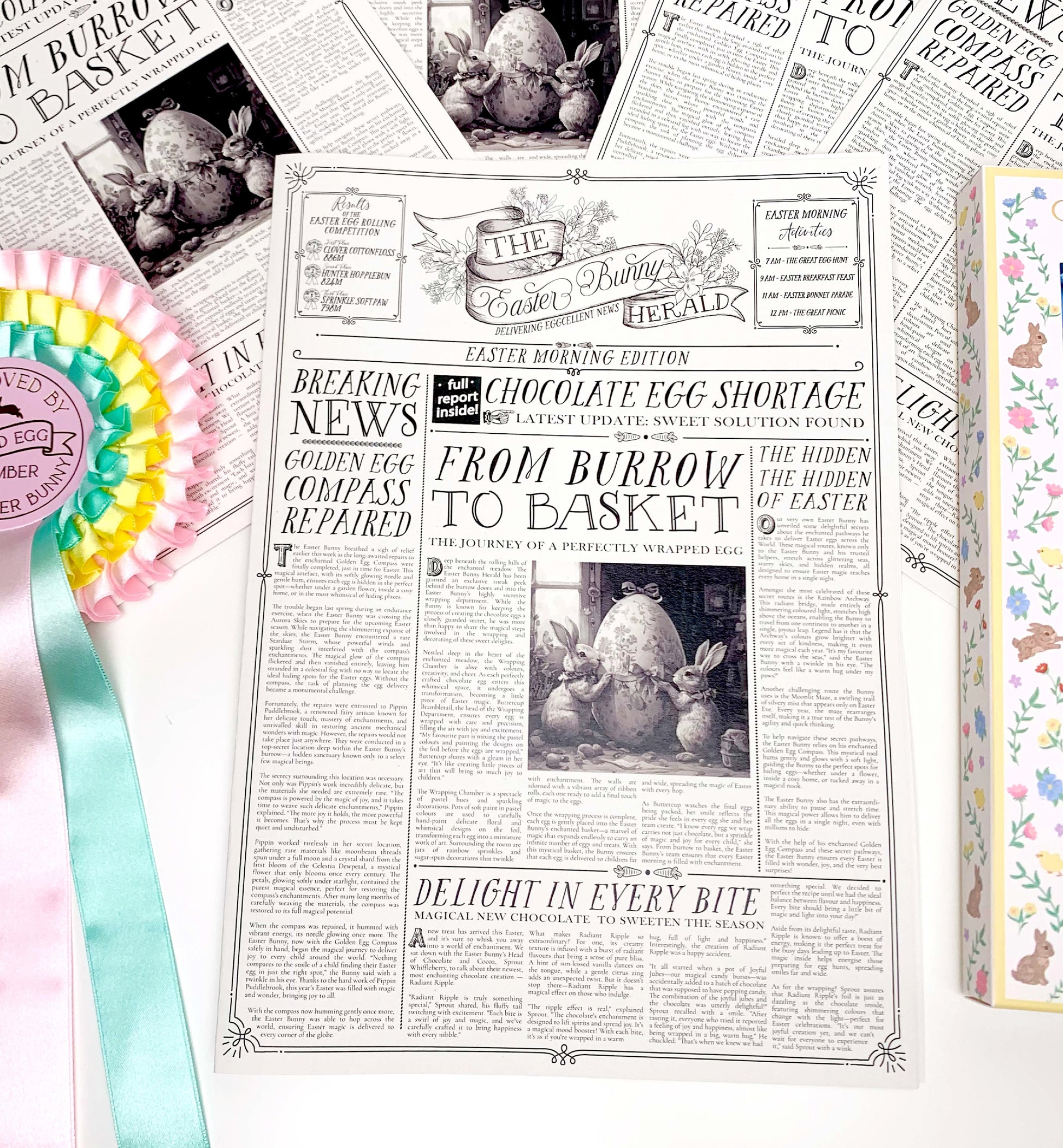 Easter Newspaper Activity Booklet, Basket Basket Gift, Easter Morning Activities, Easter Colouring, Easter Puzzle, Alternative Easter Gift