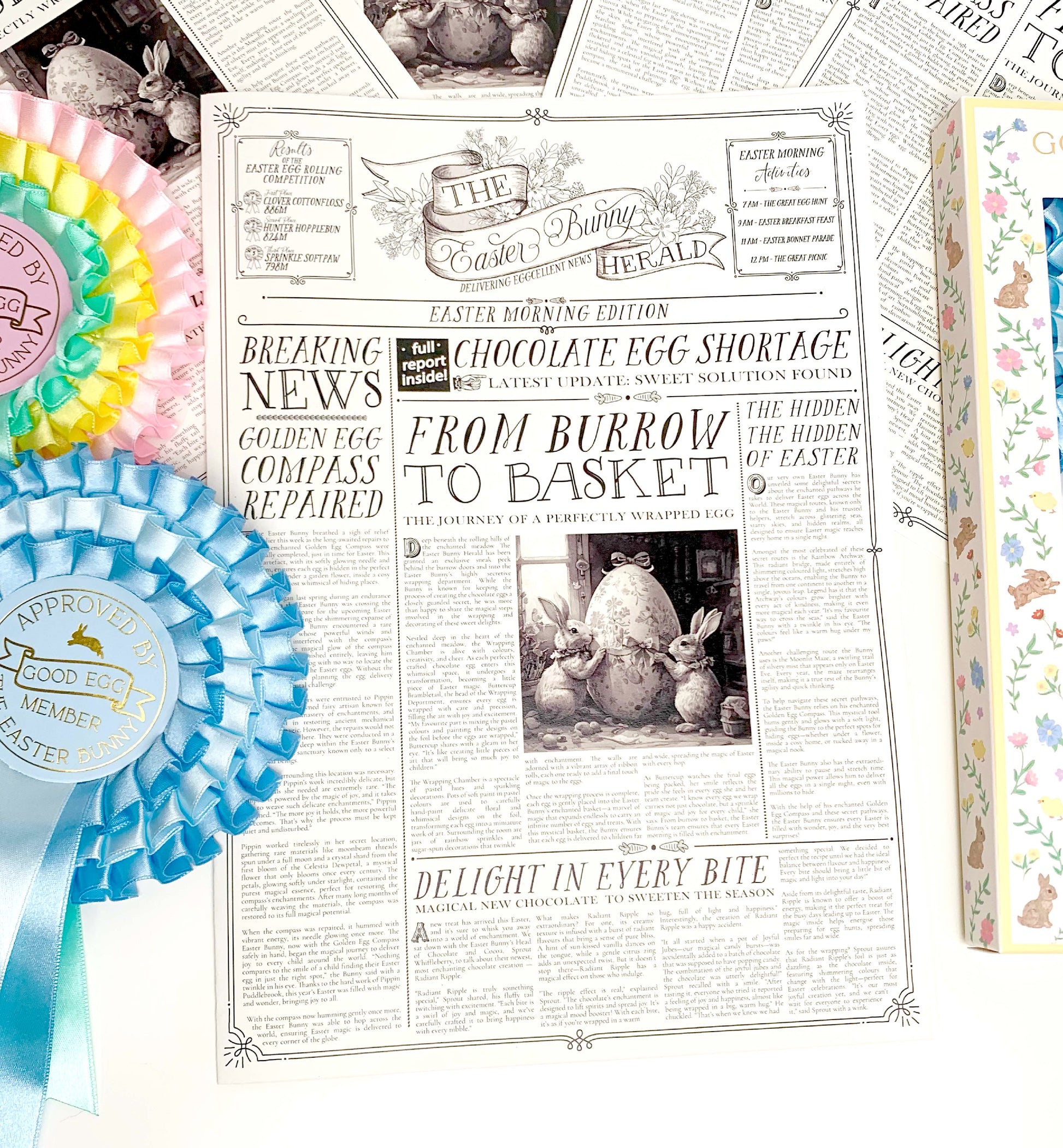 Easter Newspaper Activity Booklet, Basket Basket Gift, Easter Morning Activities, Easter Colouring, Easter Puzzle, Alternative Easter Gift