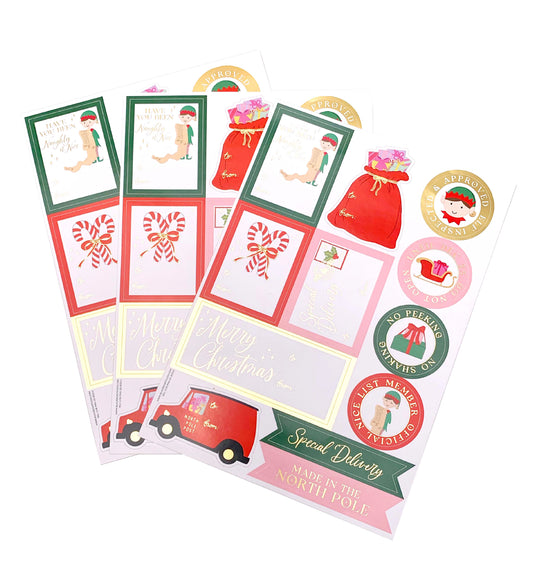 Elf Christmas Gift Tag Stickers | Set of 36