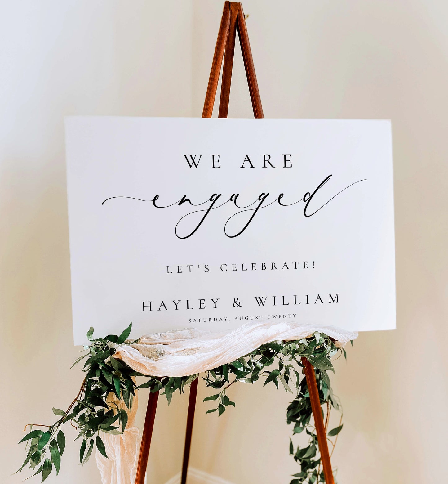 Engagement Party Welcome Sign, Printable We're Engaged Welcome Sign, Engagement Party Decorations, Minimalist Engagement, Ellesmere