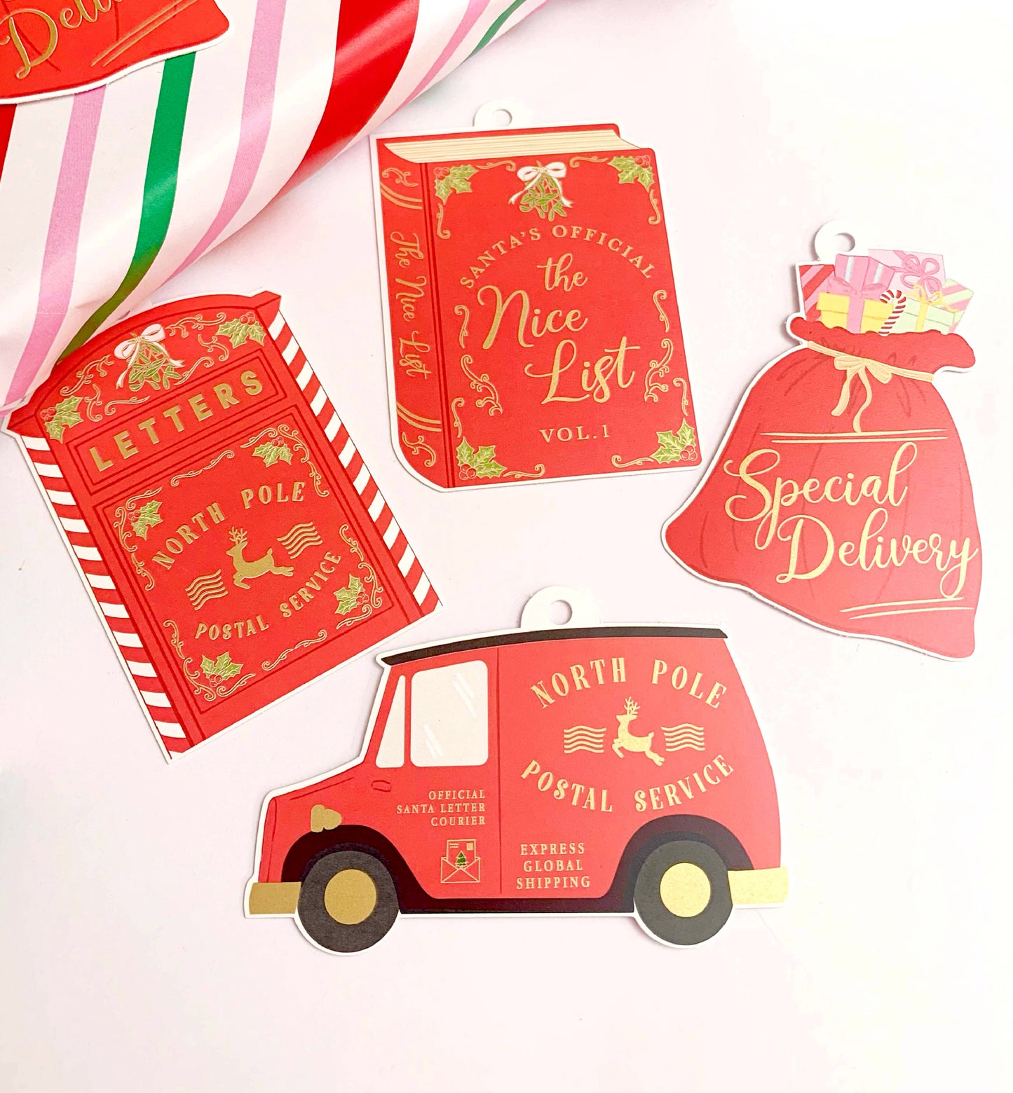 Christmas Gift Tags Set of 8, Christmas Wrapping Gift Tags, Present Tags, Christmas Swing Tag, Santa Special Delivery Tags