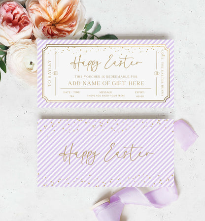 Paintly Purple | Printable Easter Custom Gift Voucher Template