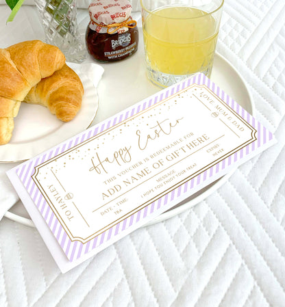 Easter Gift Voucher Template, Fully Custom Printable Gift Certificate Easter Present, Easter Gift Coupon, Alternative Easter Gift, Stripe