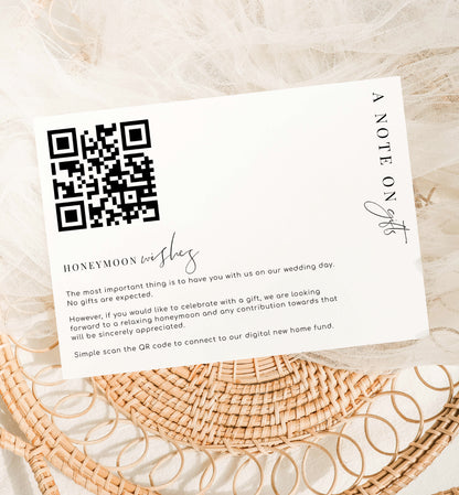 Estelle White | Printable QR Honeymoon Wishes Card Template