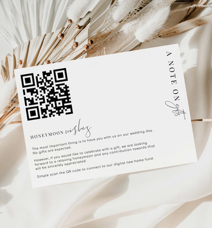 Estelle White | Printable QR Honeymoon Wishes Card Template