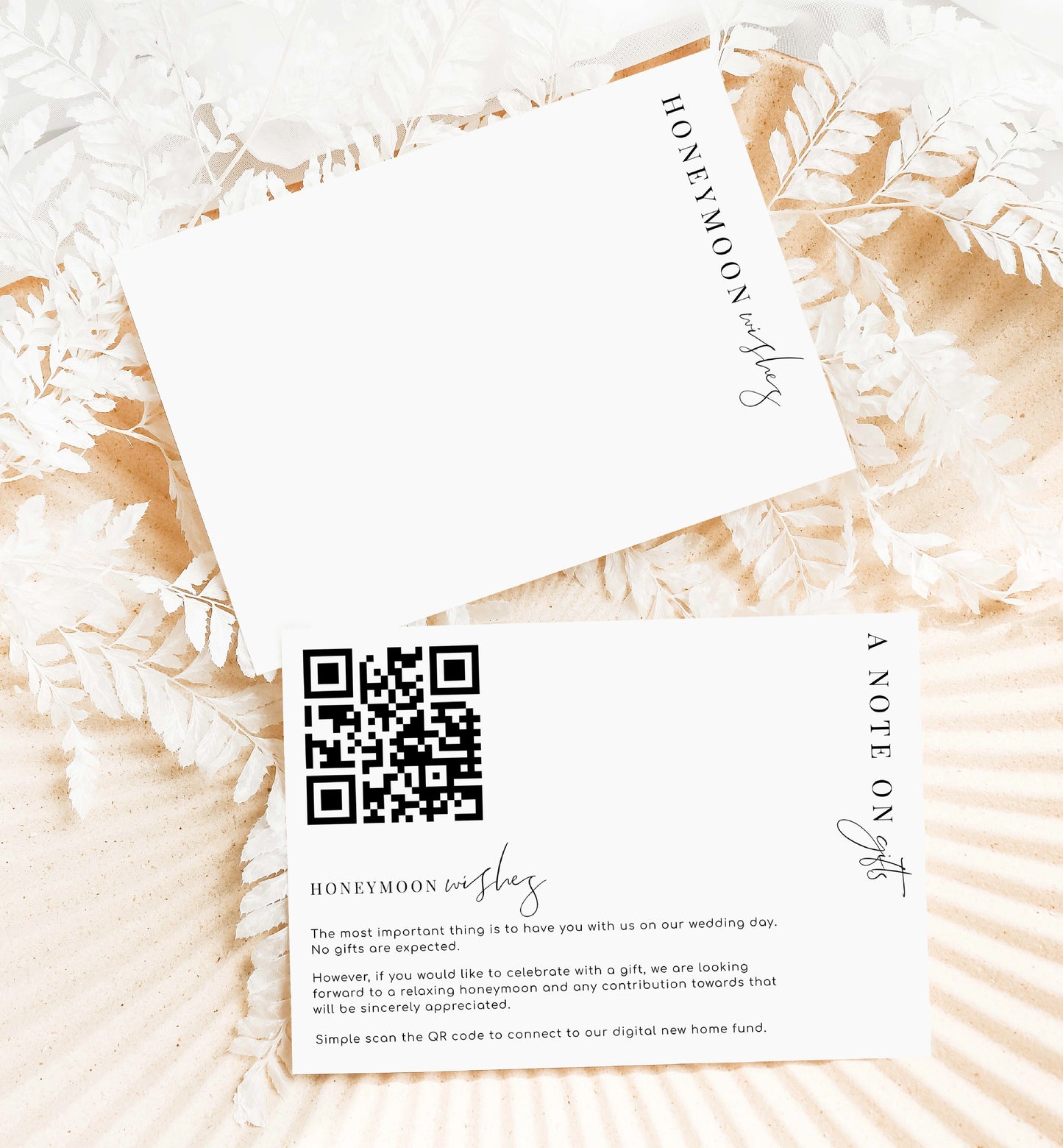 Estelle White | Printable QR Honeymoon Wishes Card Template