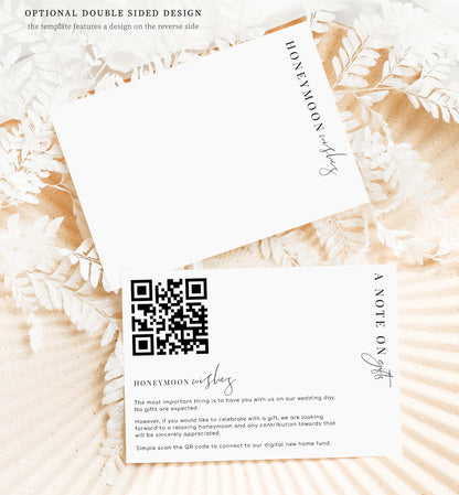 Estelle White | Printable QR Honeymoon Wishes Card Template