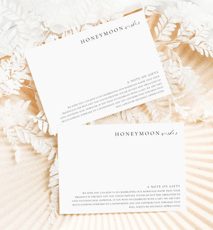 Ellesmere White | Printable Honeymoon Wishes Card Template