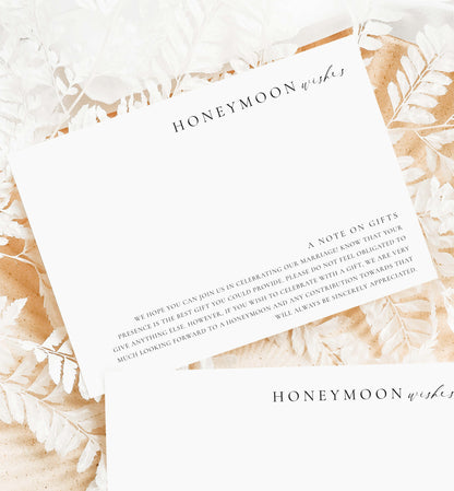 Ellesmere White | Printable Honeymoon Wishes Card Template