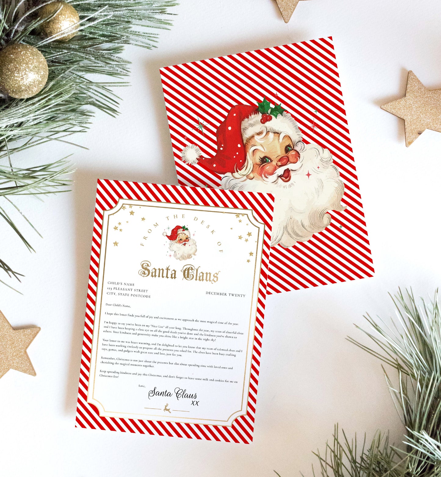 Printable Nice List Certificate Template, Approved Nice List Member Letter From Santa Claus, North Pole Mail Christmas Nice List, Stripe