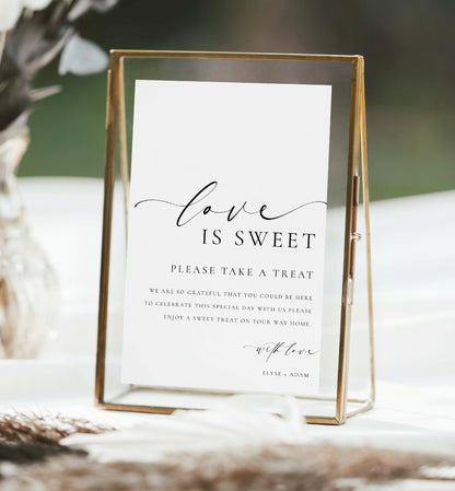 Printable Love Is Sweet Favors Sign, Minimalist Wedding Favors Table Sign, Sweet Station Sign, Wedding Dessert Table Sign, Ellesmere