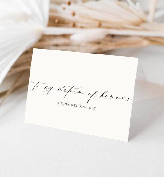 Ellesmere Ivory | To My Matron of Honour Wedding Day Greeting Card