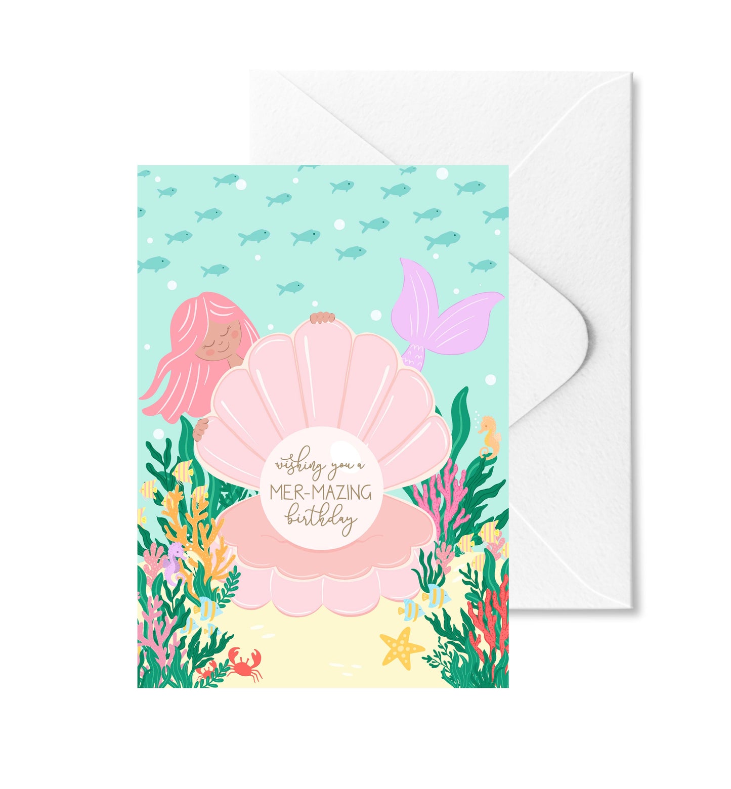 Mermaid Mer-mazing Birthday Greeting Card