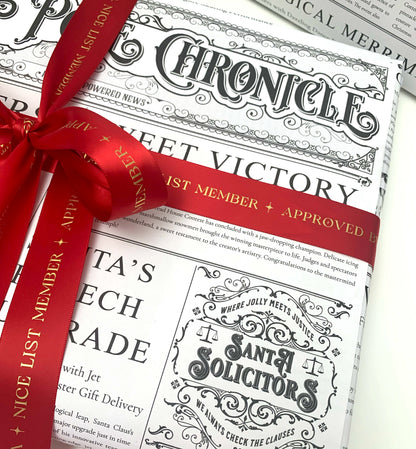3 Sheets Christmas Wrapping Paper, North Pole Chronicle Newspaper Wrapping Paper, Festive Christmas Craft & Wrapping Paper, Decorations