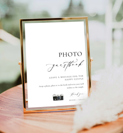 Ellesmere White | Printable Photo Guestbook Sign Template