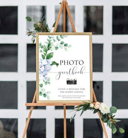 Ferras Blue | Printable Photo Guestbook Sign Template