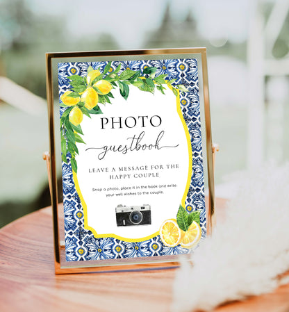 Positano Lemons | Printable Photo Guestbook Sign Template