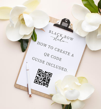 Estelle White | Printable QR Honeymoon Wishes Card Template