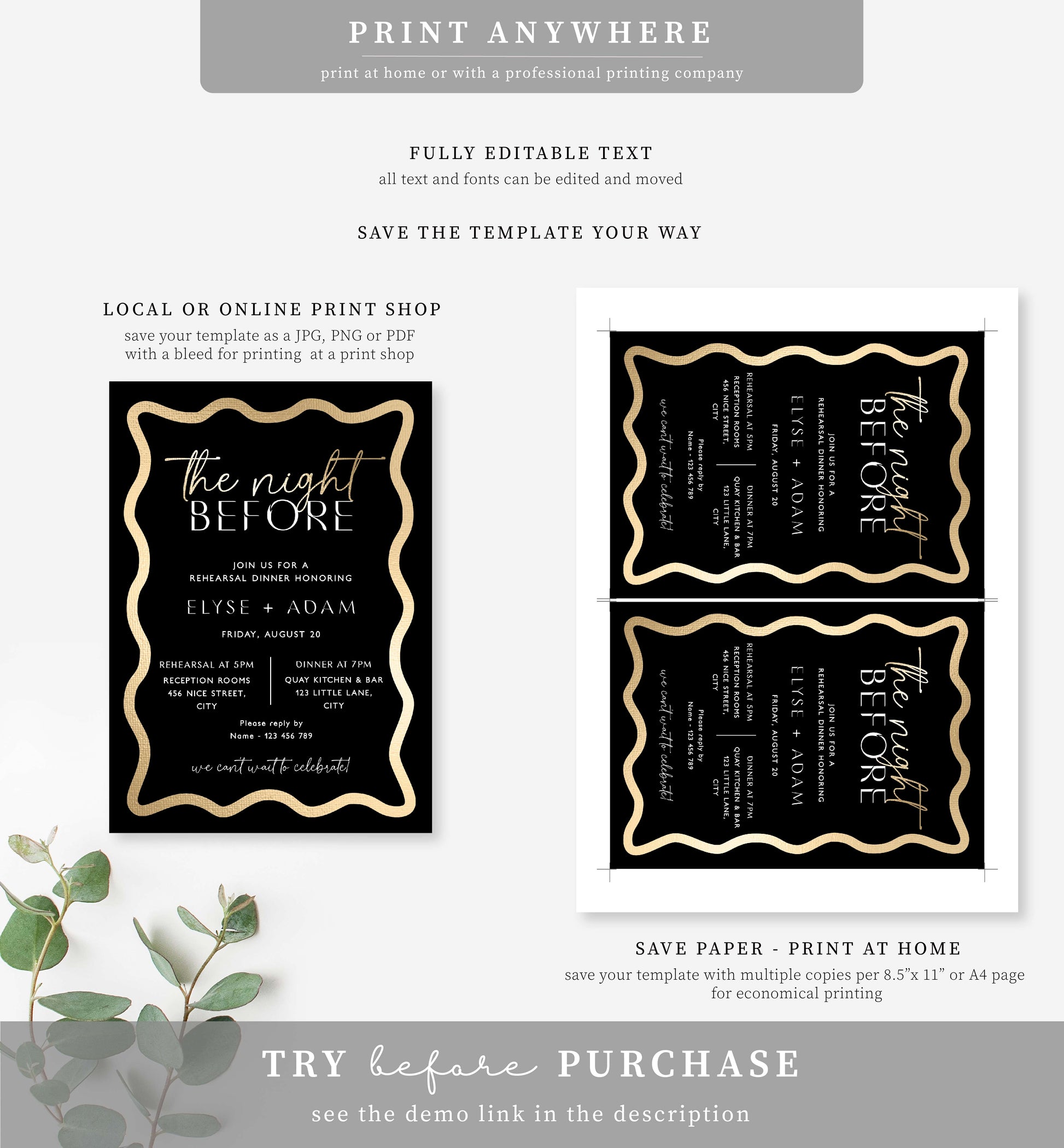 blank wedding invitation templates black and white