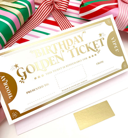 Golden Ticket Gold | Scratch-off Birthday Gift Voucher