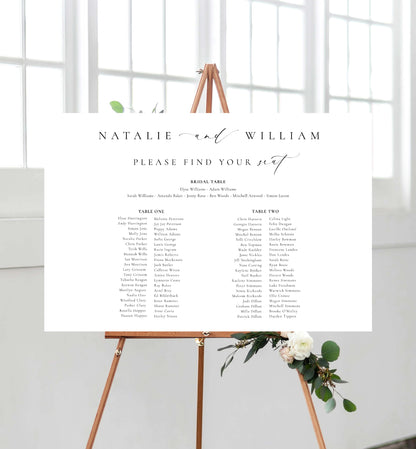 Ellesmere White | Printable Seating Chart Template