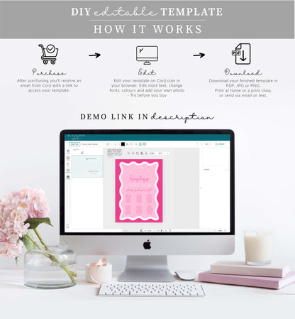 Wave Hot Pink | Printable Seating Chart Template