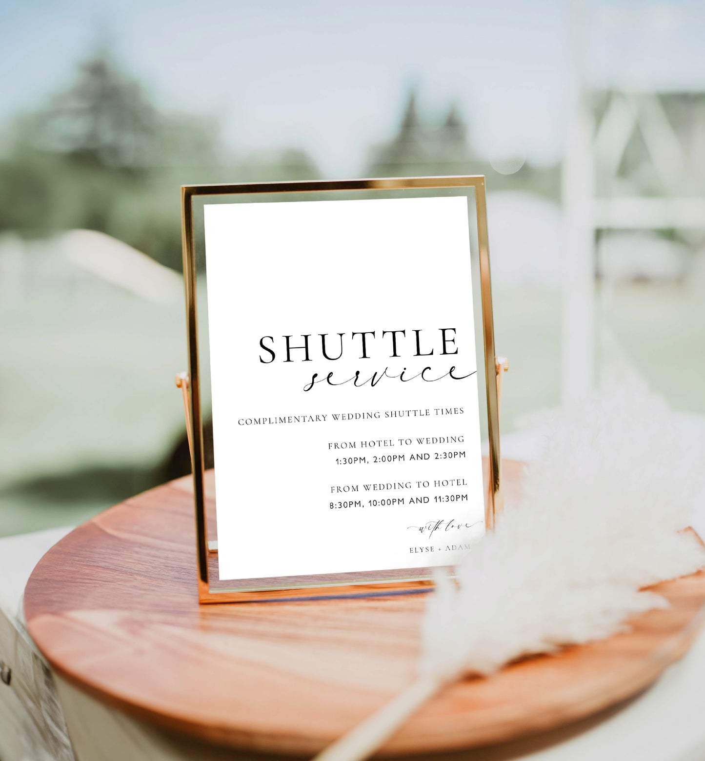 Shuttle Service Sign Template, Printable Wedding Venue Transport Sign, Minimal Wedding Signage, Wedding Hotel Transportation Sign, Ellesmere