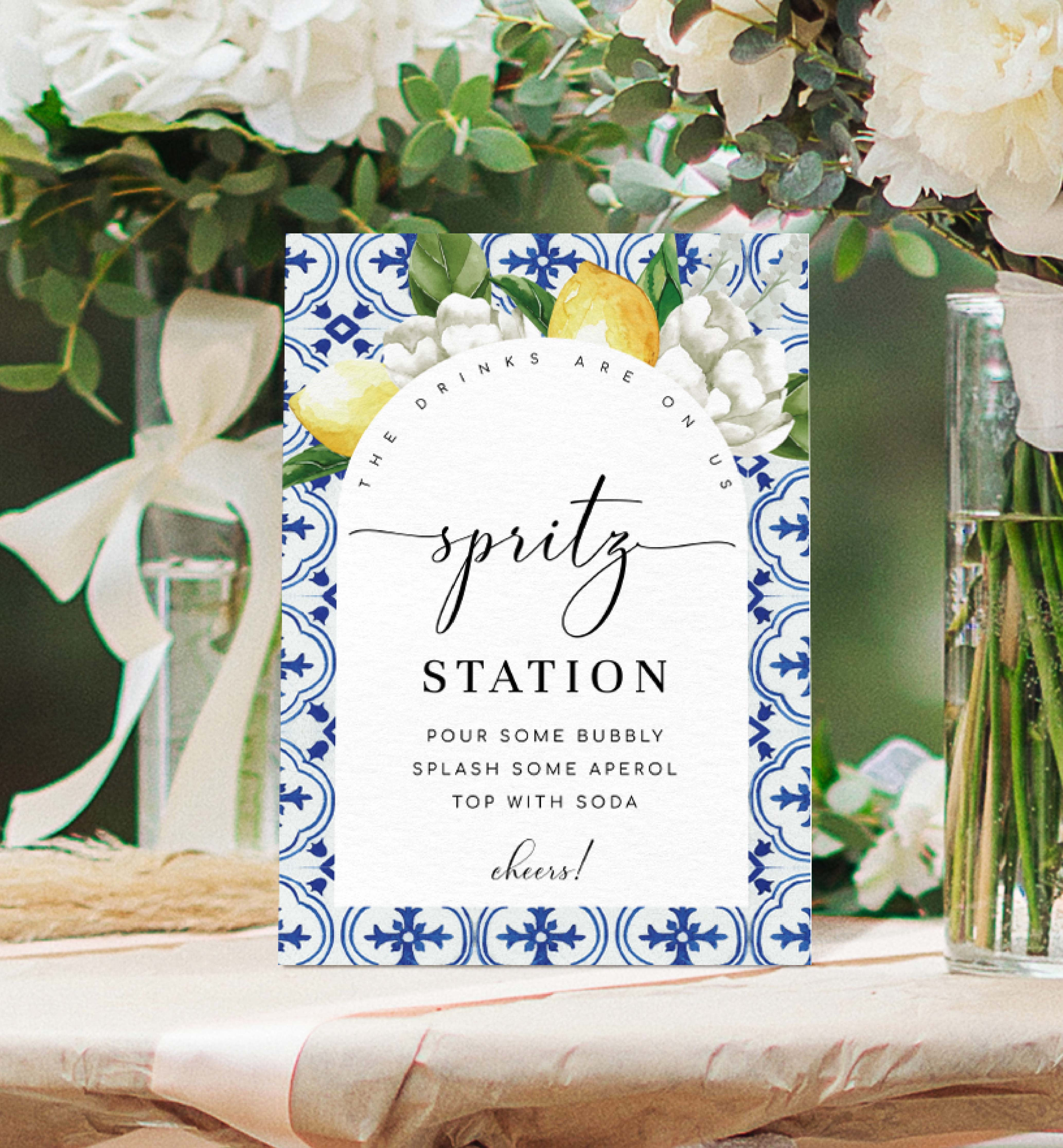 The Med Arch Lemons | Printable Spritz Station Sign Template – Black ...