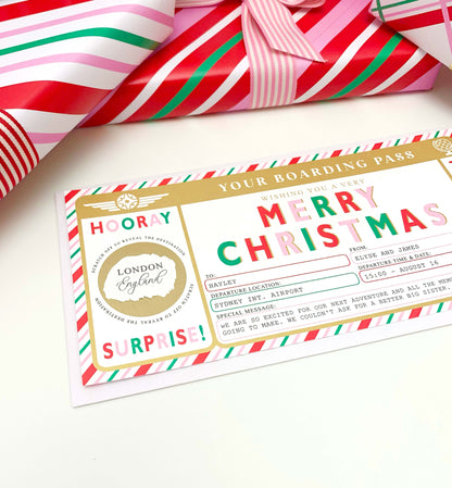 Stripe Multi | Scratch-off Christmas Boarding Pass