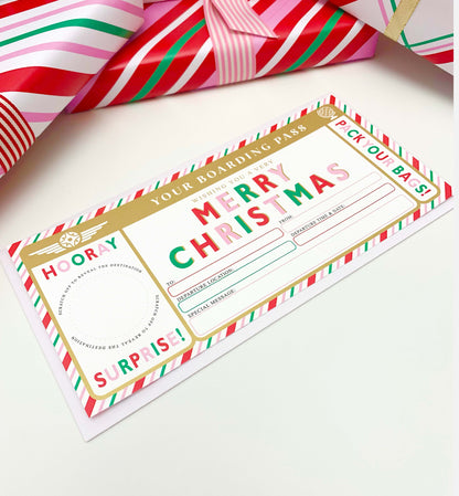 Stripe Multi | Scratch-off Christmas Boarding Pass