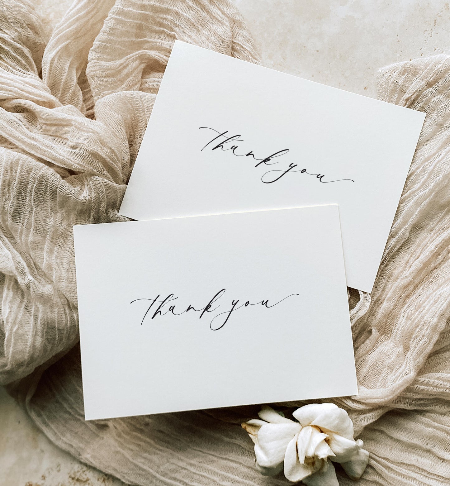 Thank You Folded Card, Minimalist Thank You Wedding Card, Thank You Celebrant Card, Thank You Priest, Ivory Off White, Ellesmere