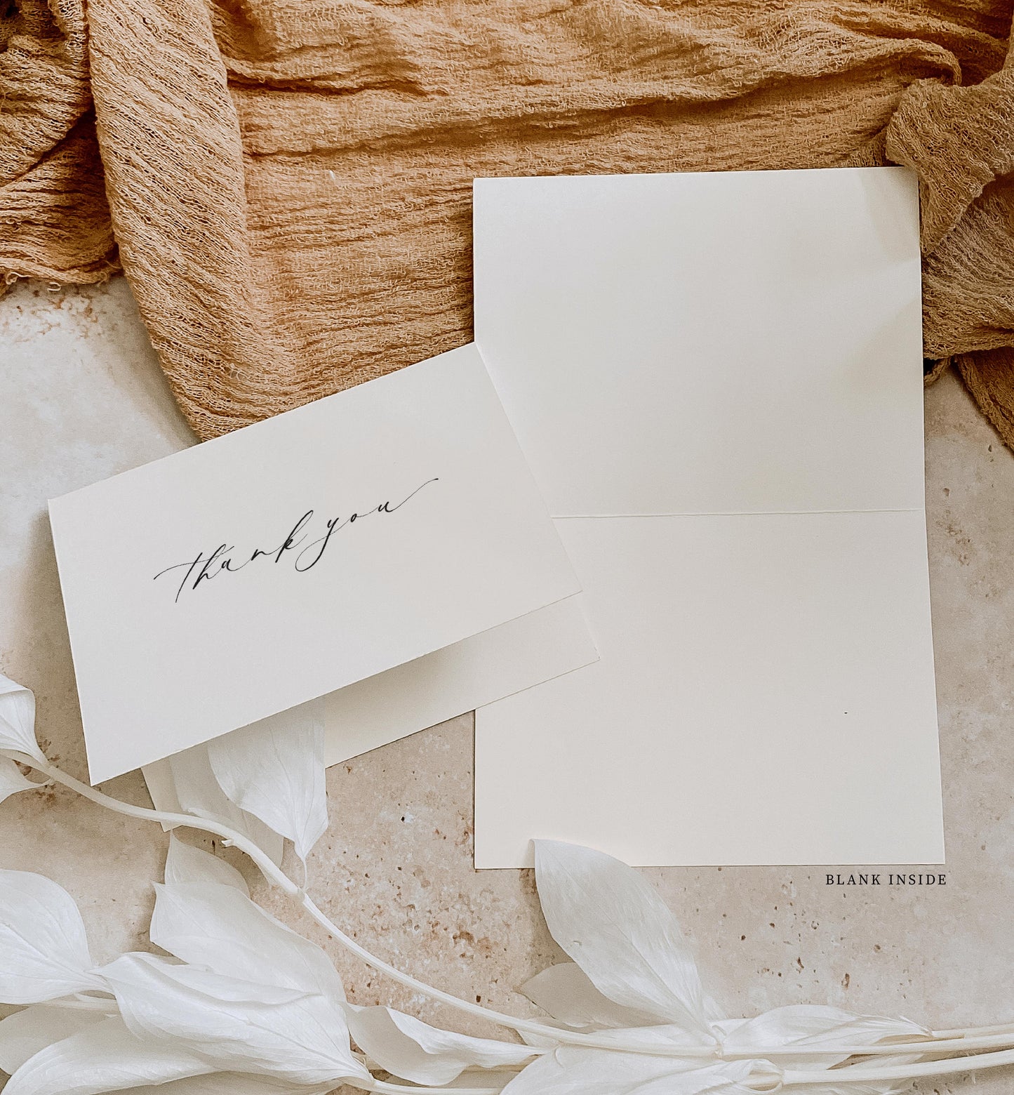 Thank You Folded Card, Minimalist Thank You Wedding Card, Thank You Celebrant Card, Thank You Priest, Ivory Off White, Ellesmere