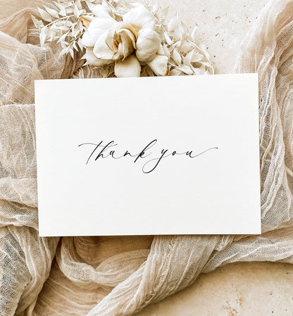 Thank You Folded Card, Minimalist Thank You Wedding Card, Thank You Celebrant Card, Thank You Priest, Ivory Off White, Ellesmere